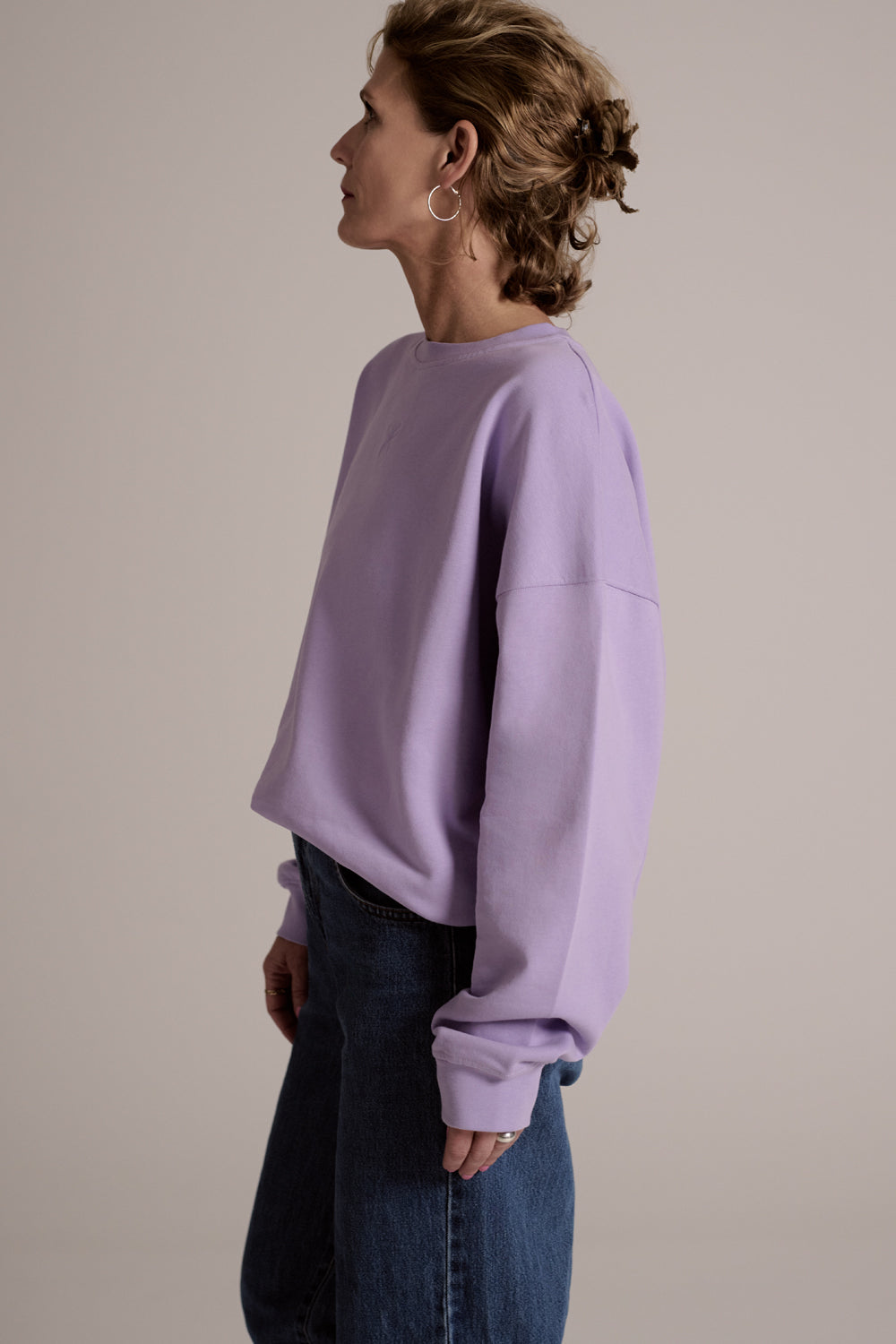 Emma sweater in lilac with little bow embroidery