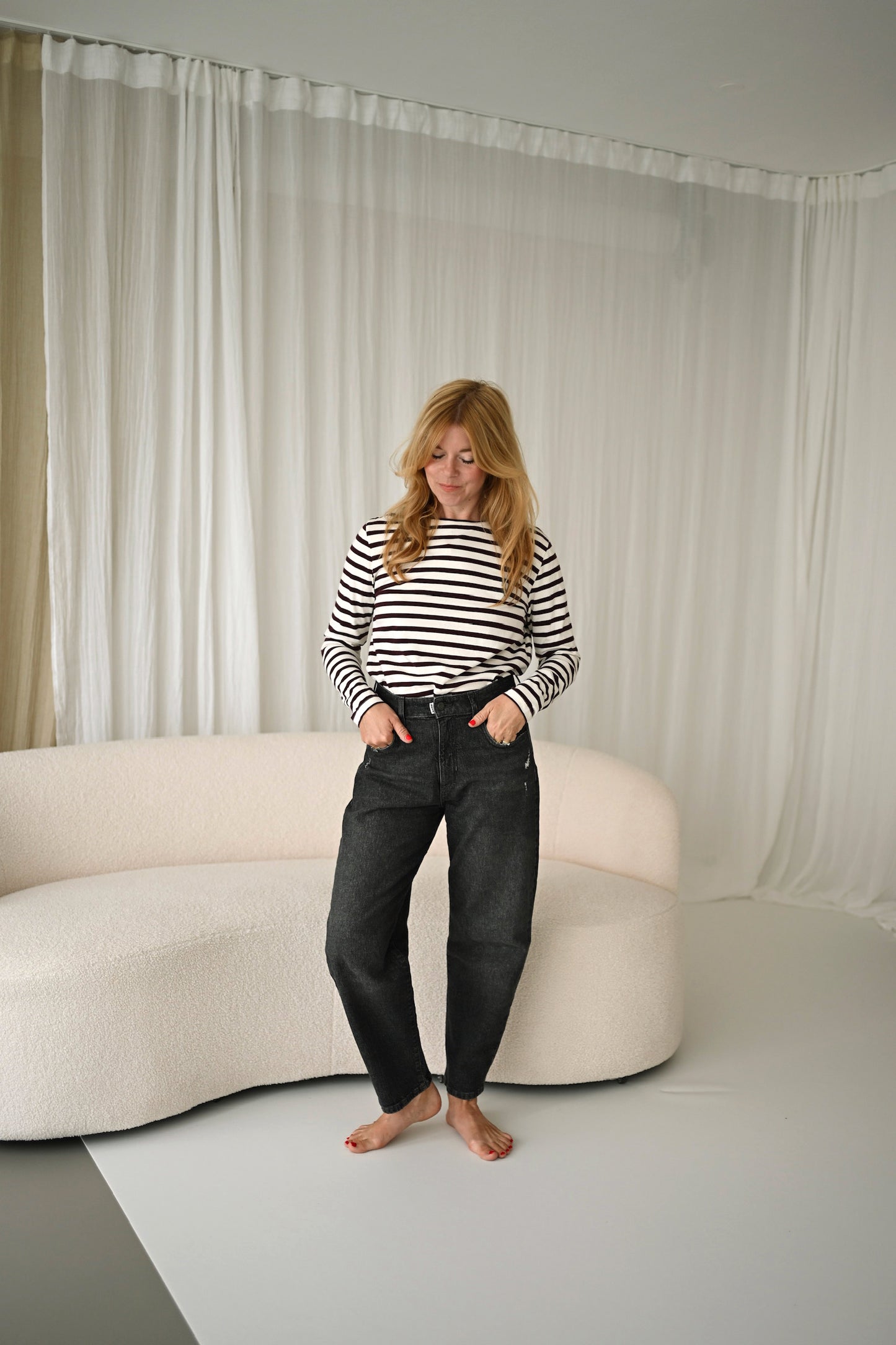 Tilda Longsleeve in rum raisin / antique white