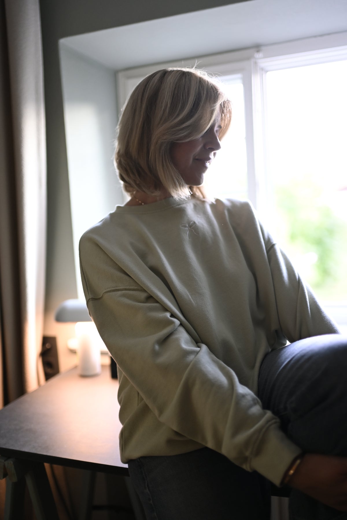 Emma sweater in dusty sage