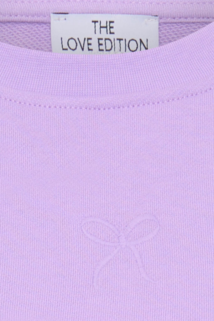 Emma sweater in lilac with little bow embroidery