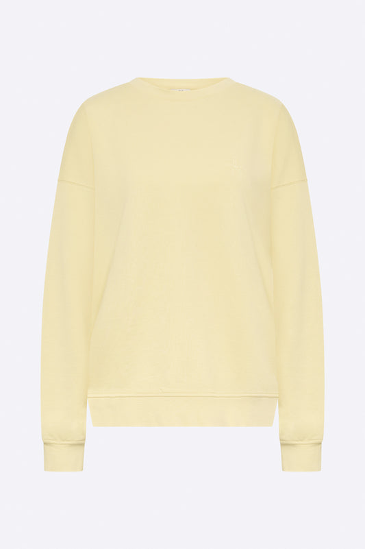 Emma sweater in pale yellow with starfish embroidery