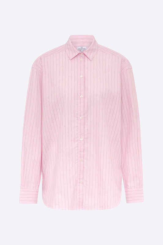 Franka blouse in rosa / braun gestreift