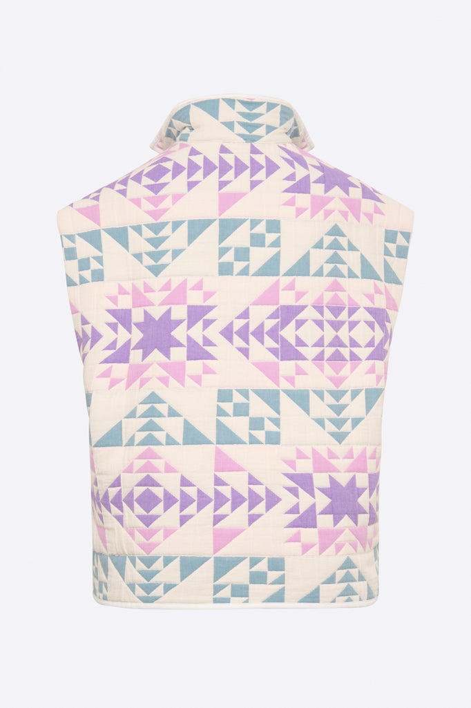Linda vest in patchwork fabric