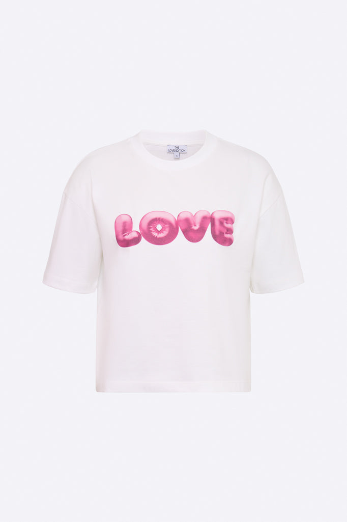 Sarah t-shirt in white mit LOVE print