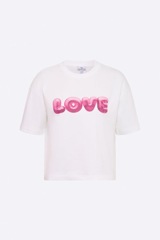 Sarah t-shirt in white mit LOVE print