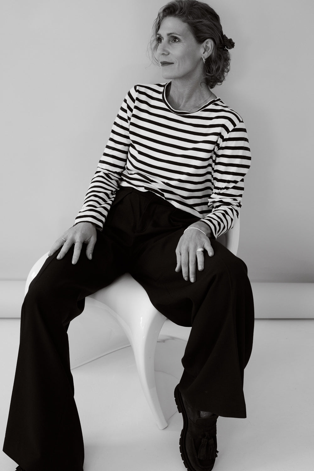 Tilda Longsleeve in rum raisin / antique white