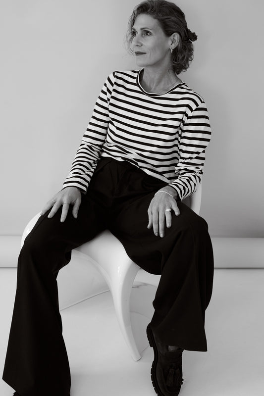 Tilda Longsleeve in rum raisin / antique white