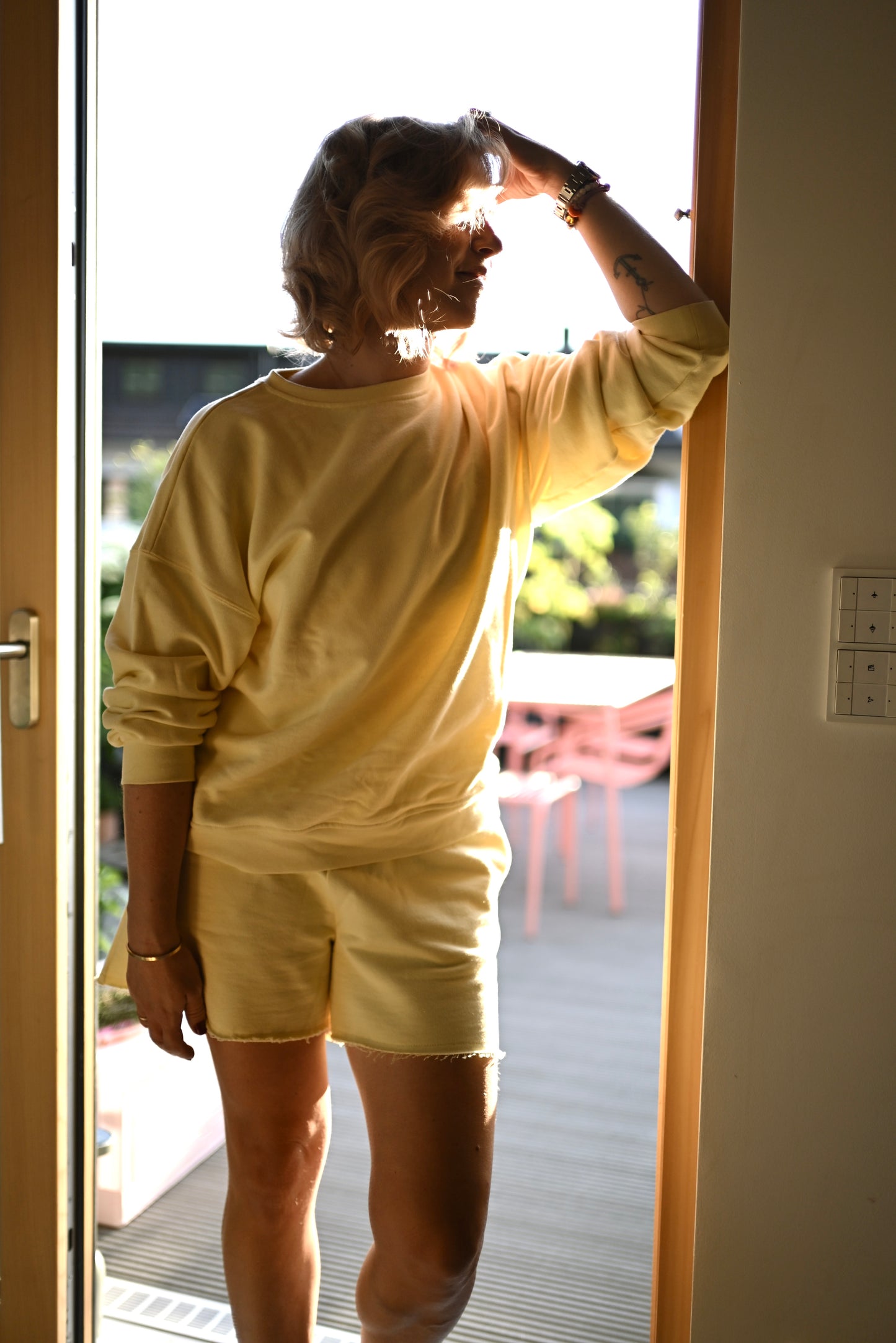 Sally shorts in pale yellow