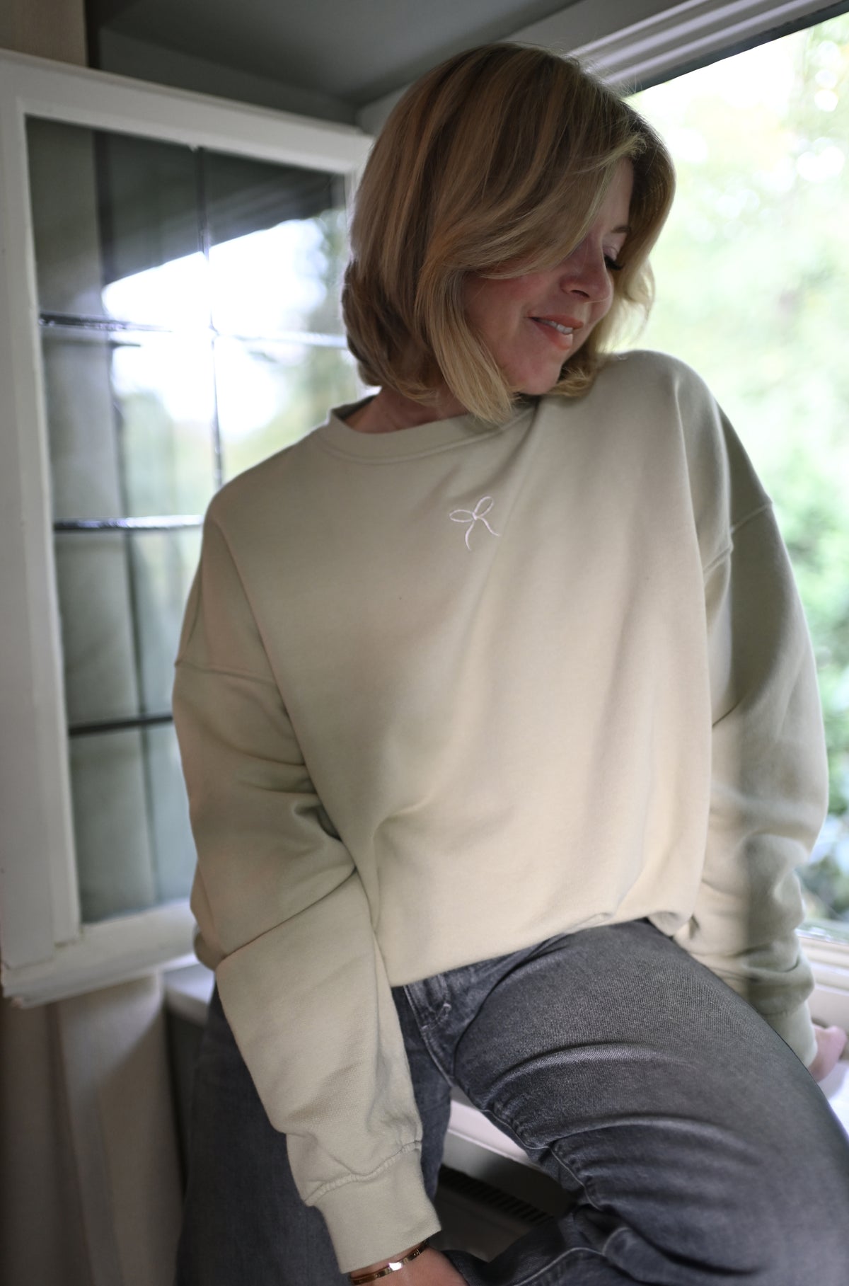 Emma sweater in dusty sage