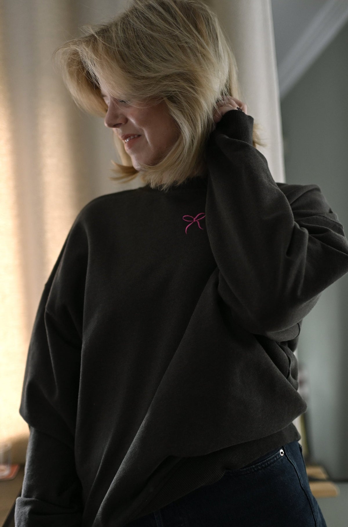 Emma sweater in dark brown melange