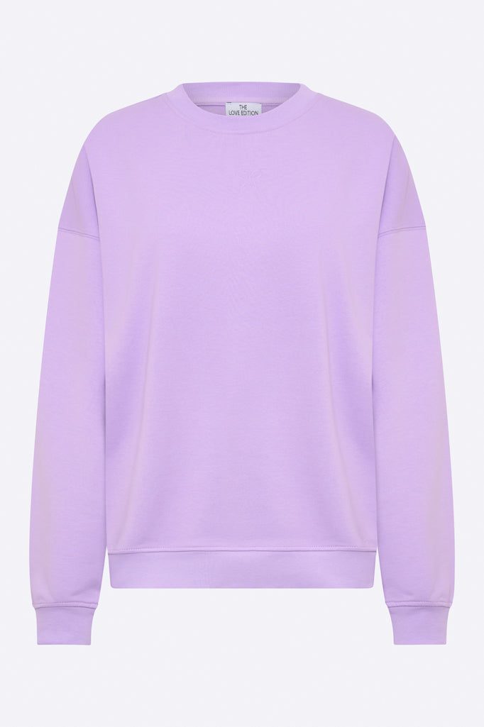 Emma sweater in lilac with little bow embroidery