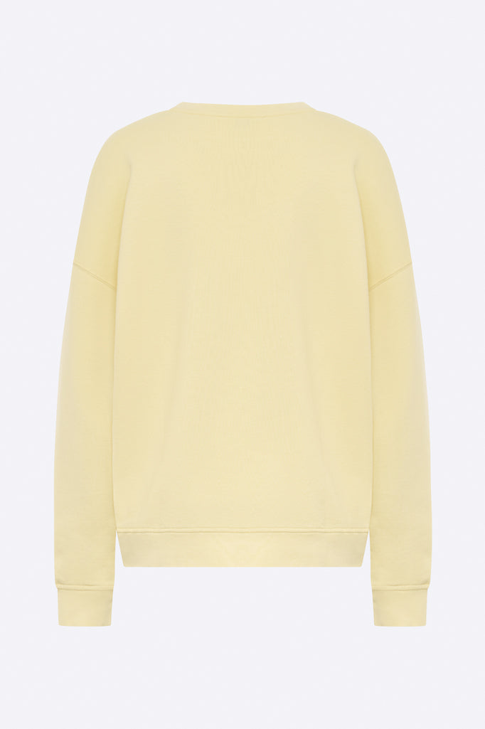 Emma sweater in pale yellow with starfish embroidery