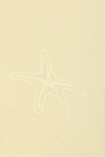 Emma sweater in pale yellow with starfish embroidery