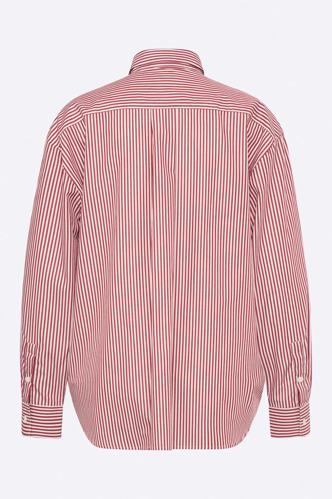 Franka blouse in dark red / white stripes