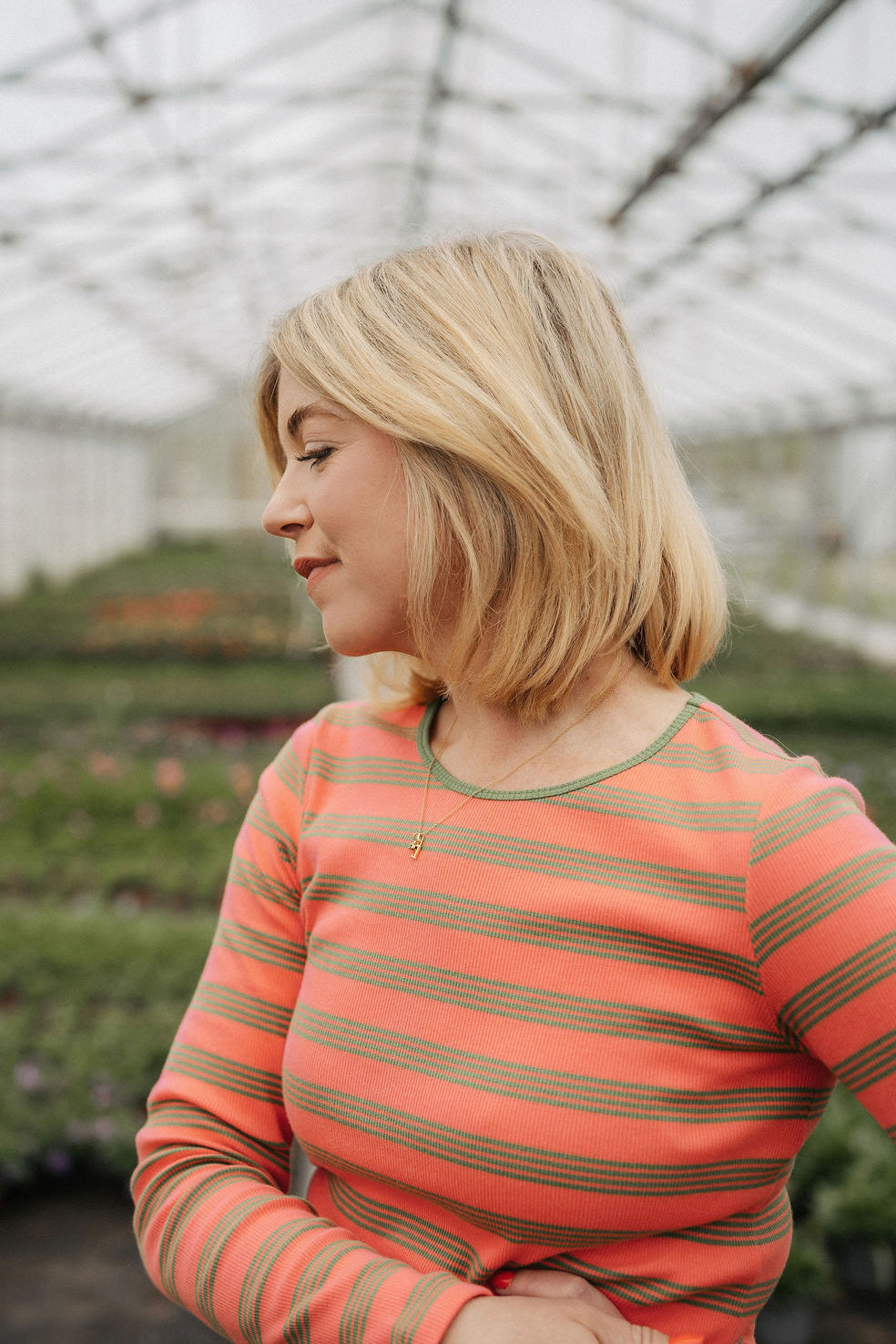 Tammo longsleeve in pink and green stripes
