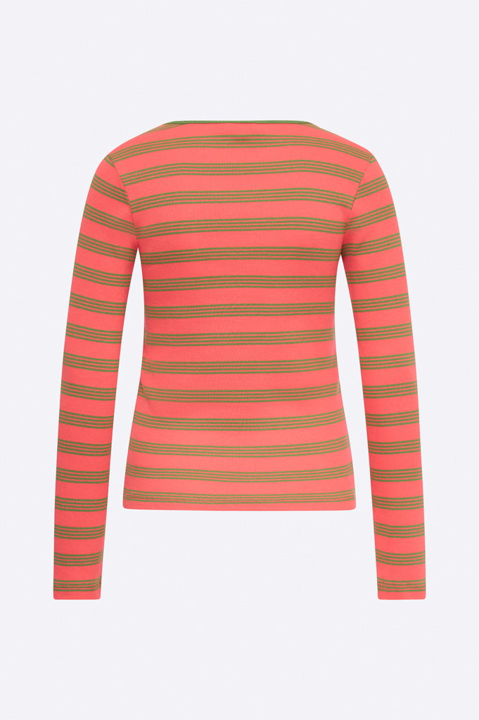 Tammo longsleeve in pink and green stripes