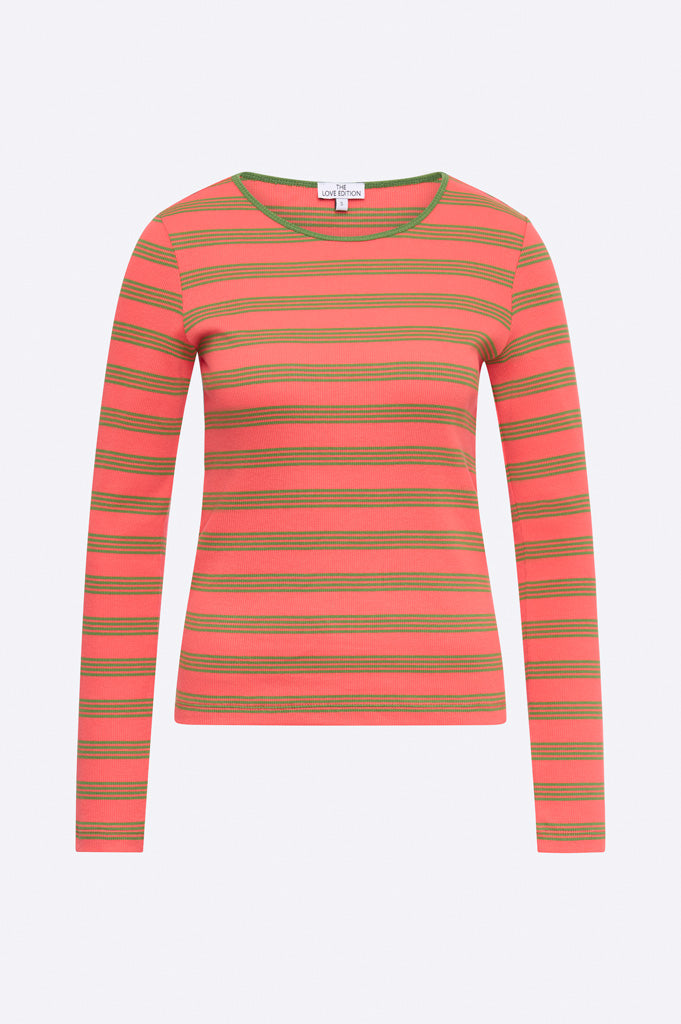 Tammo longsleeve in pink and green stripes