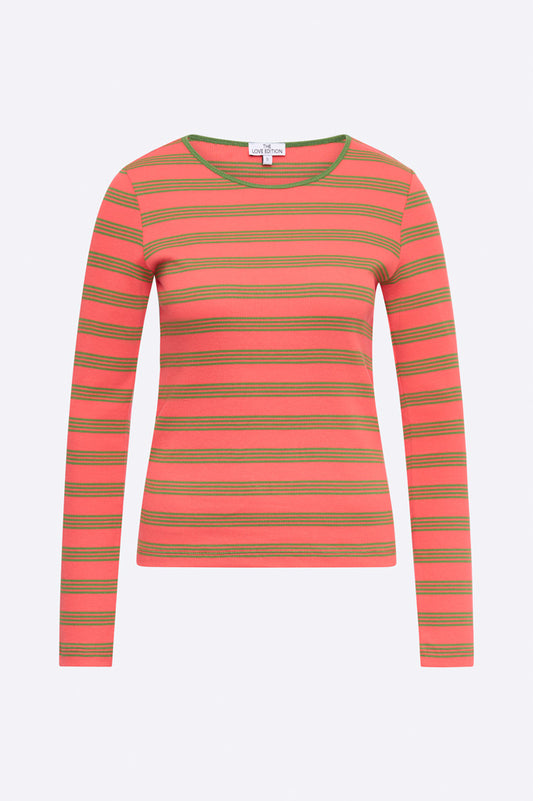 Tammo longsleeve in pink and green stripes