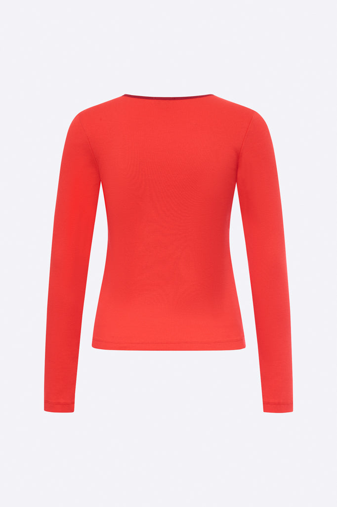 Tammo longsleeve in red and burgundy