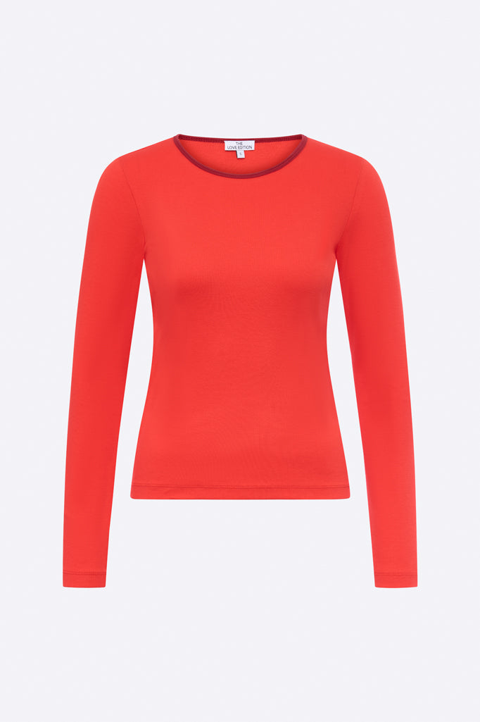 Tammo longsleeve in red and burgundy