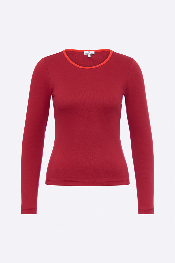 Tammo longsleeve in burgundy and red