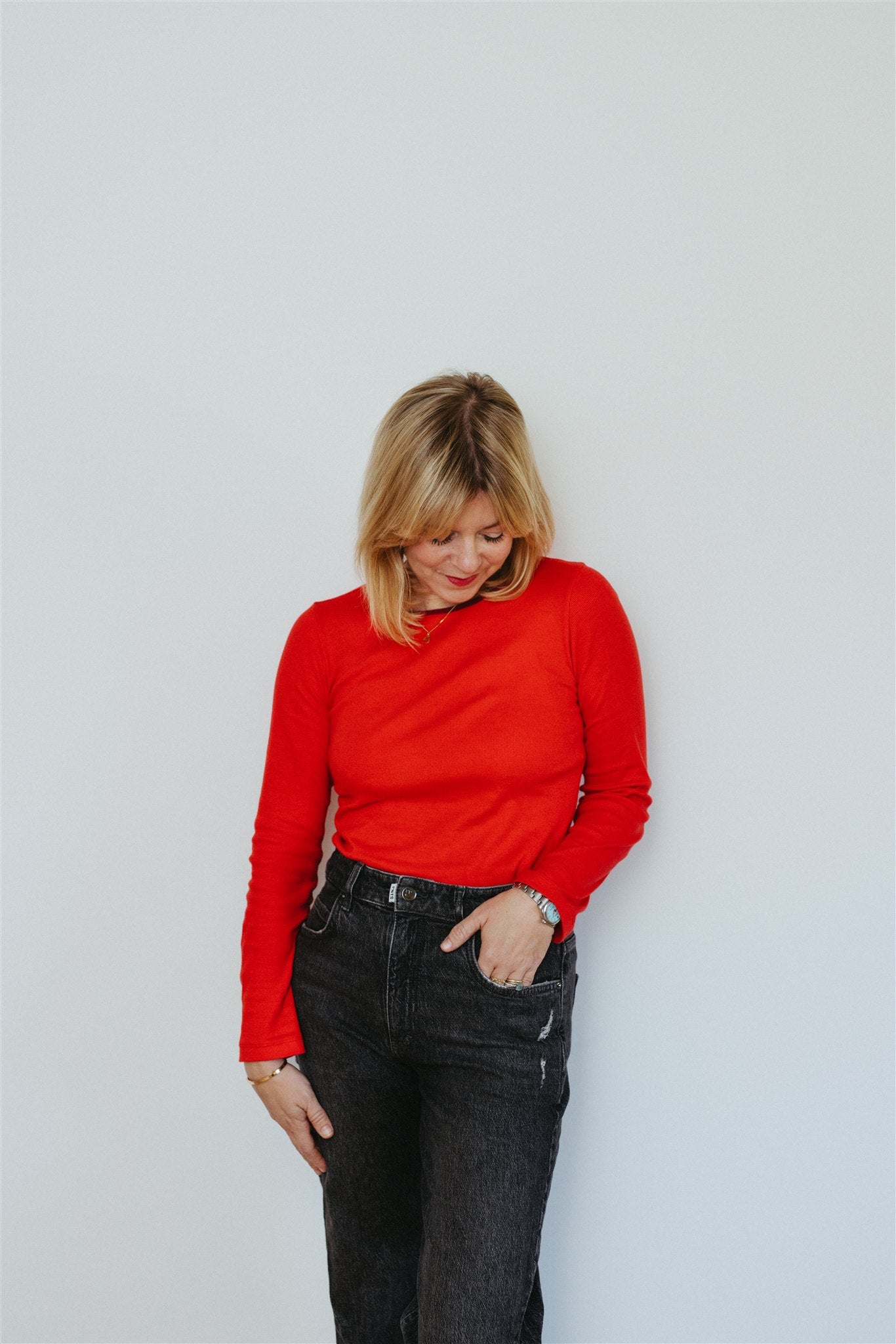 Tammo longsleeve in red and burgundy