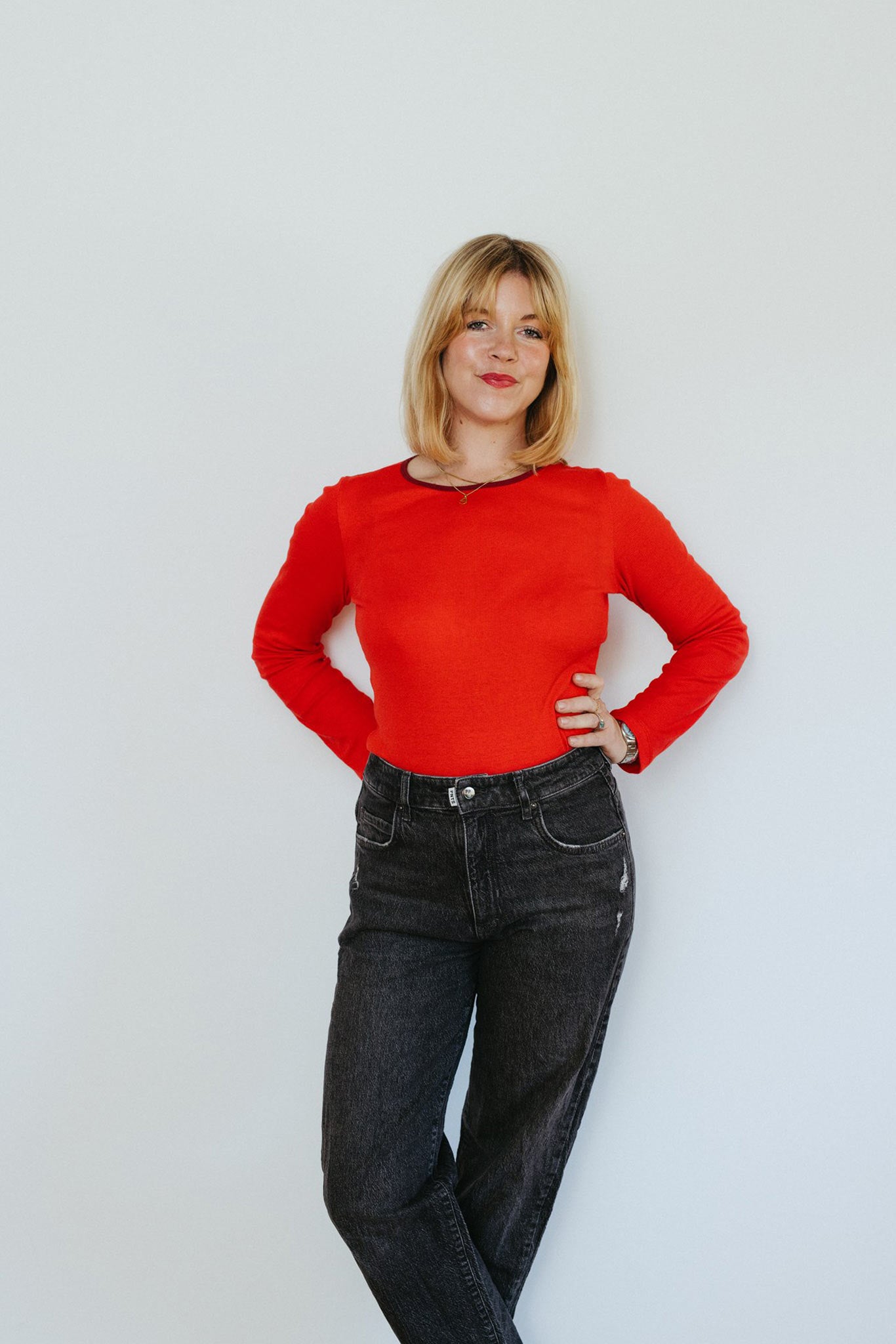 Tammo longsleeve in red and burgundy