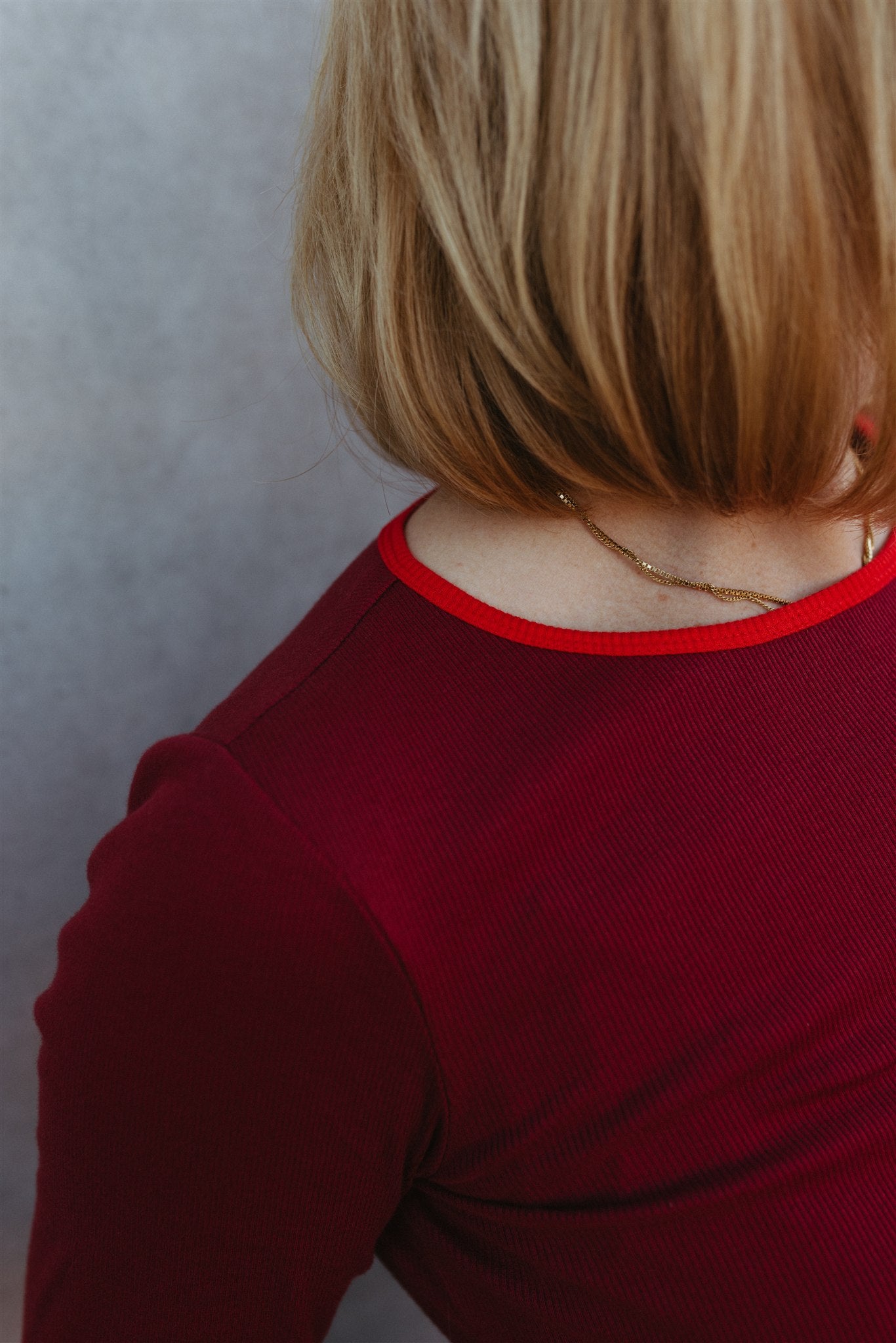 Tammo longsleeve in burgundy and red
